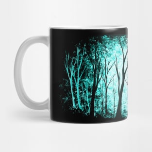 Minimal Black and Turquoise Forest Art Mug